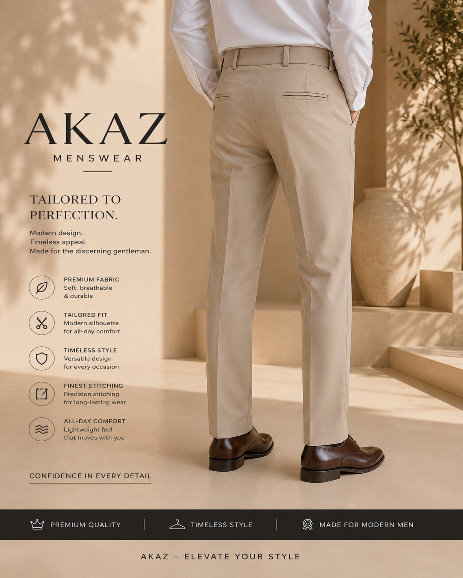 SUPRA 8-Way Stretch Men's Formal Trousers | Premium Comfort Fit Pants
