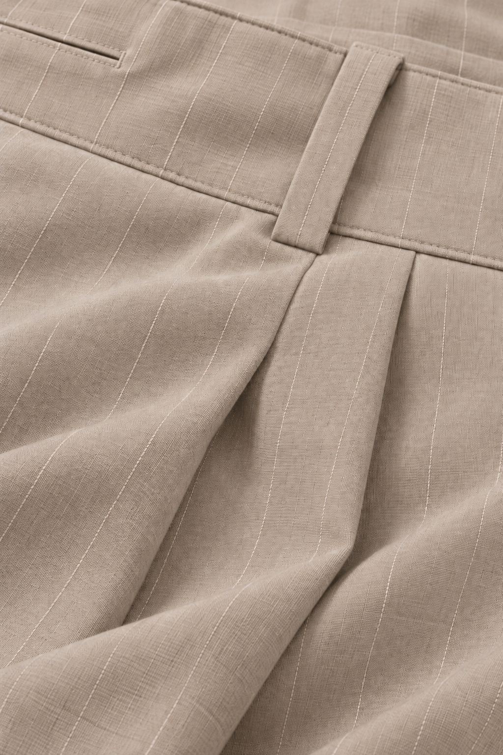 AKAZ FLANNEL Men's Beige Formal Trousers | Premium Cotton Blend Tailored Fit Pants