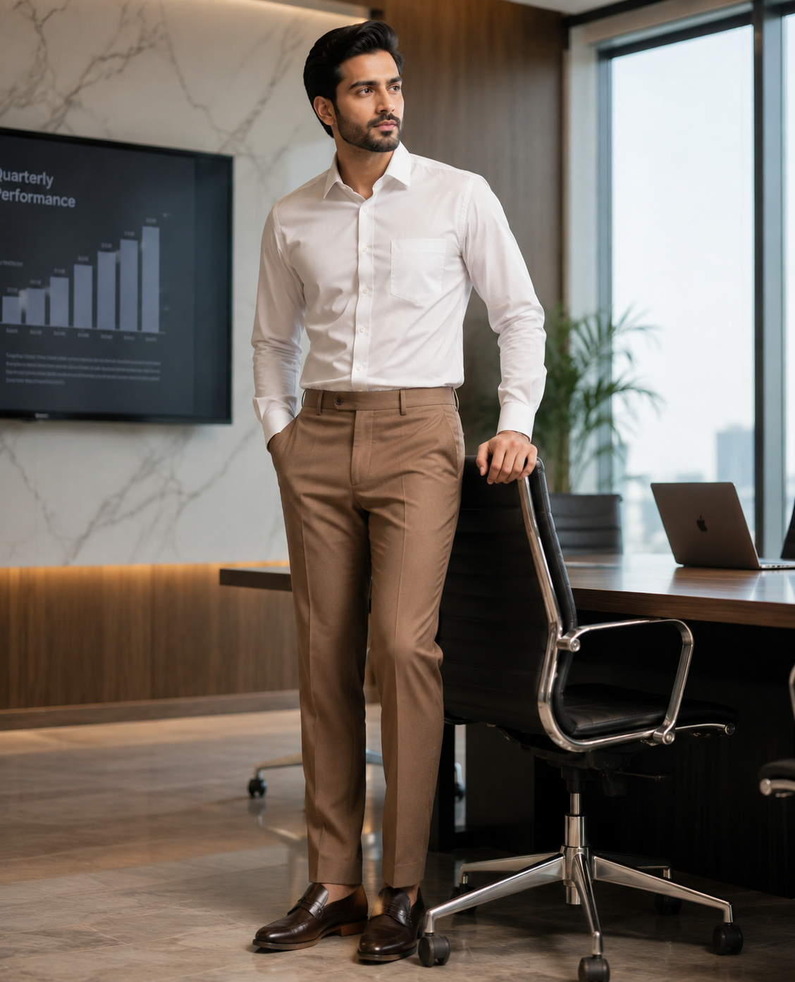 AKAZ Suprimo Premium Twill Formal Trousers for Men | Smart Formal Pants