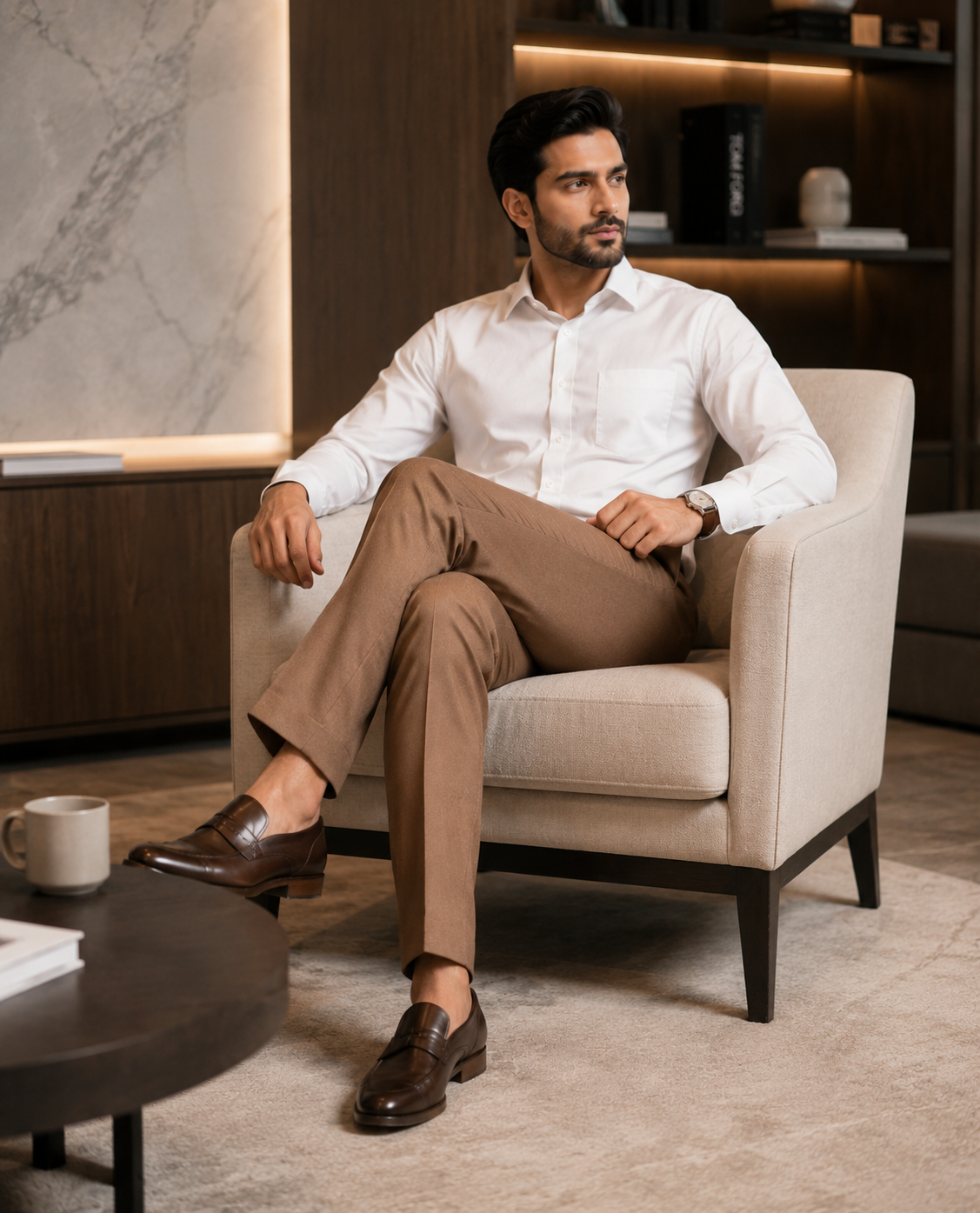 AKAZ Suprimo Premium Twill Formal Trousers for Men | Smart Formal Pants