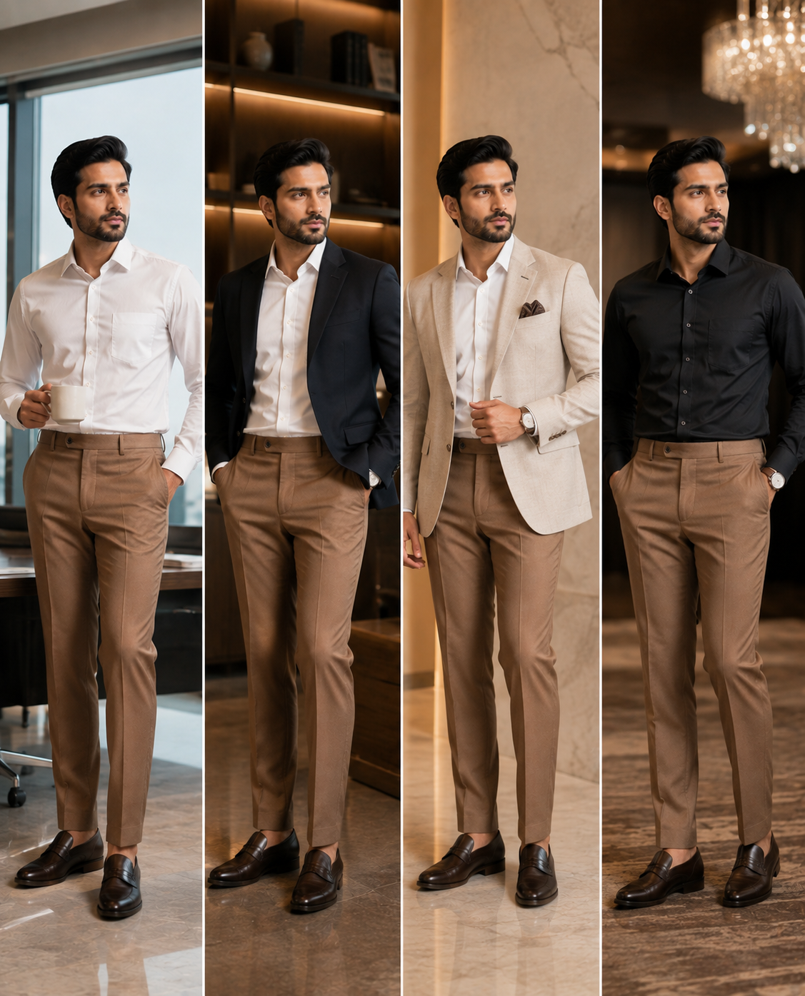 AKAZ Suprimo Premium Twill Formal Trousers for Men | Smart Formal Pants