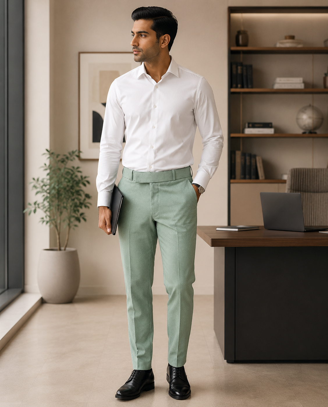 AKAZ Suprimo Premium Twill Formal Pants for Men | Smart Formal Trousers