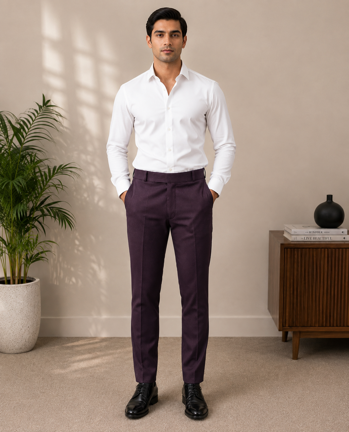AKAZ Suprimo Premium Twill Formal Trousers for Men | Smart Formal Pants