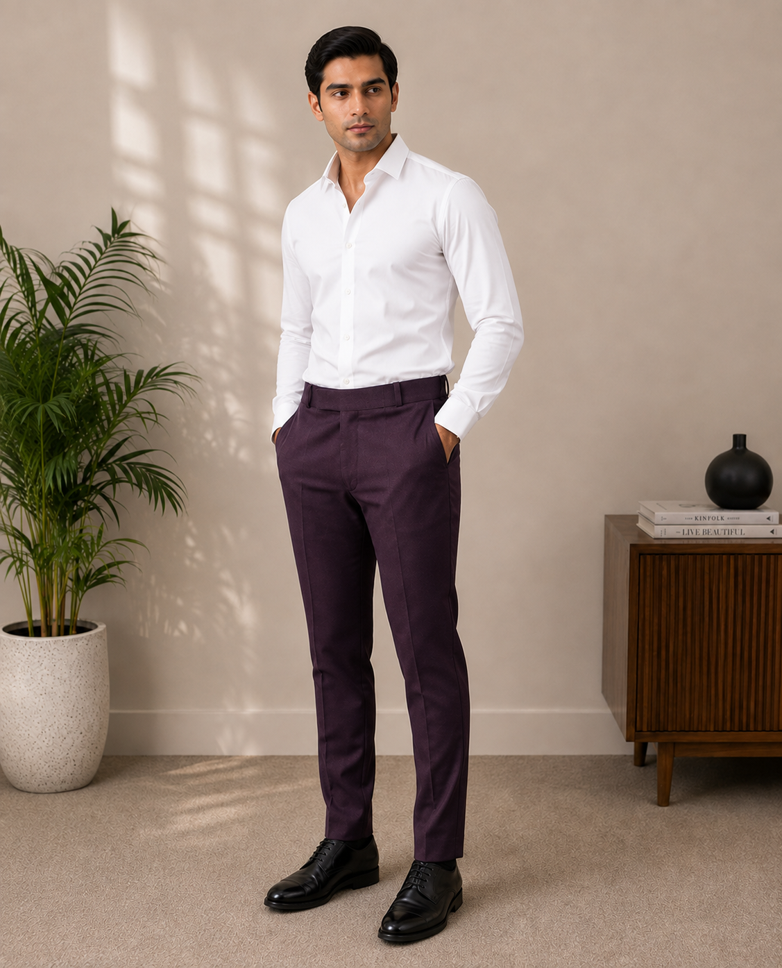 AKAZ Suprimo Premium Twill Formal Trousers for Men | Smart Formal Pants