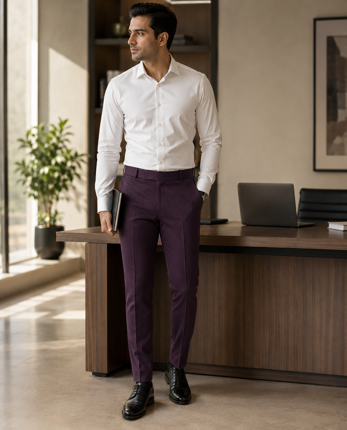 AKAZ Suprimo Premium Twill Formal Trousers for Men | Smart Formal Pants