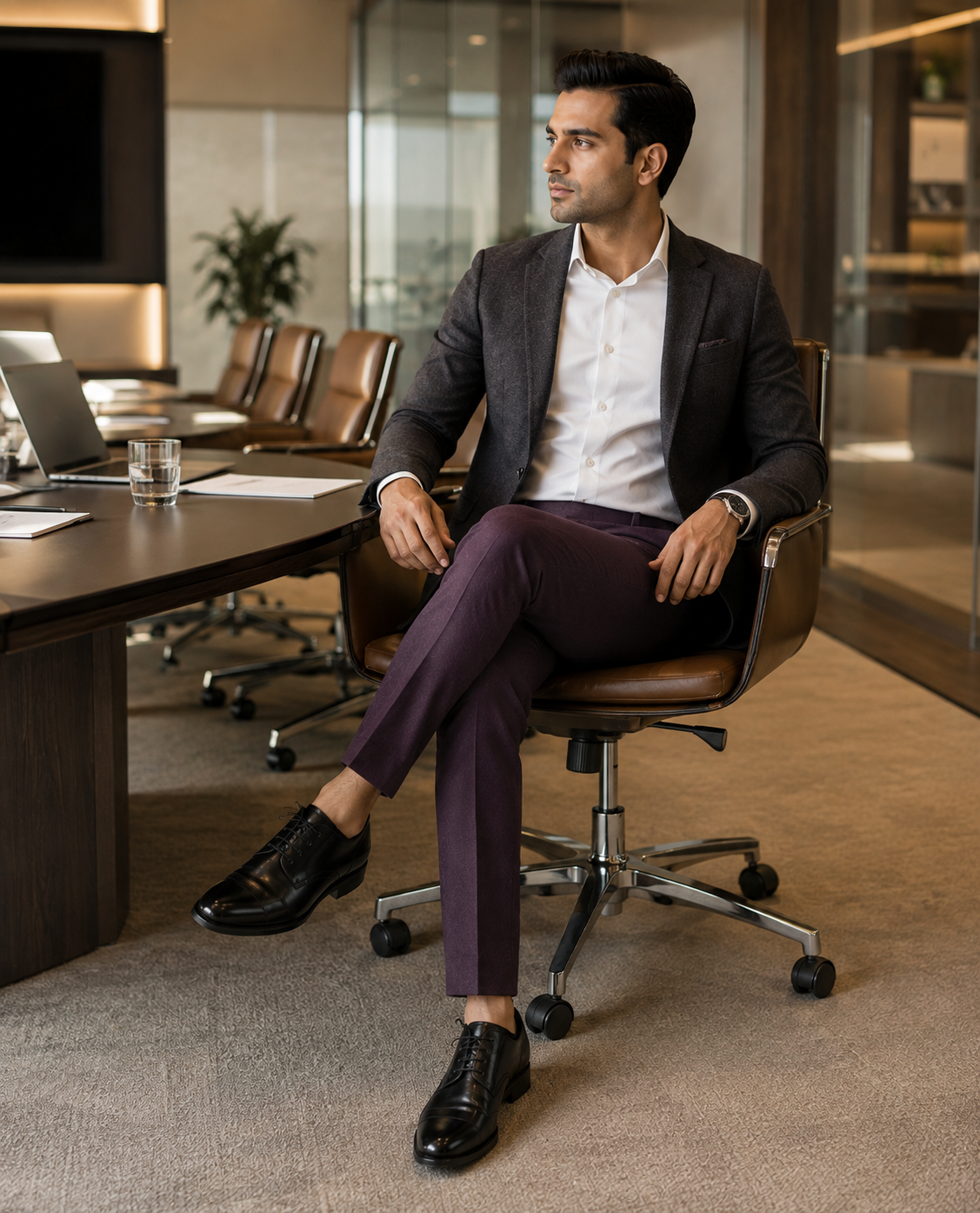 AKAZ Suprimo Premium Twill Formal Trousers for Men | Smart Formal Pants