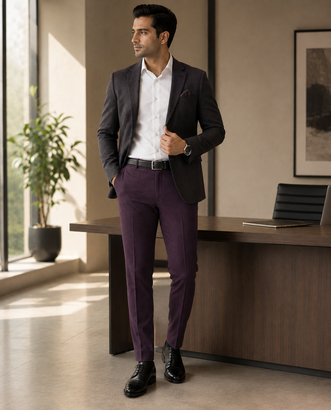 AKAZ Suprimo Premium Twill Formal Trousers for Men | Smart Formal Pants