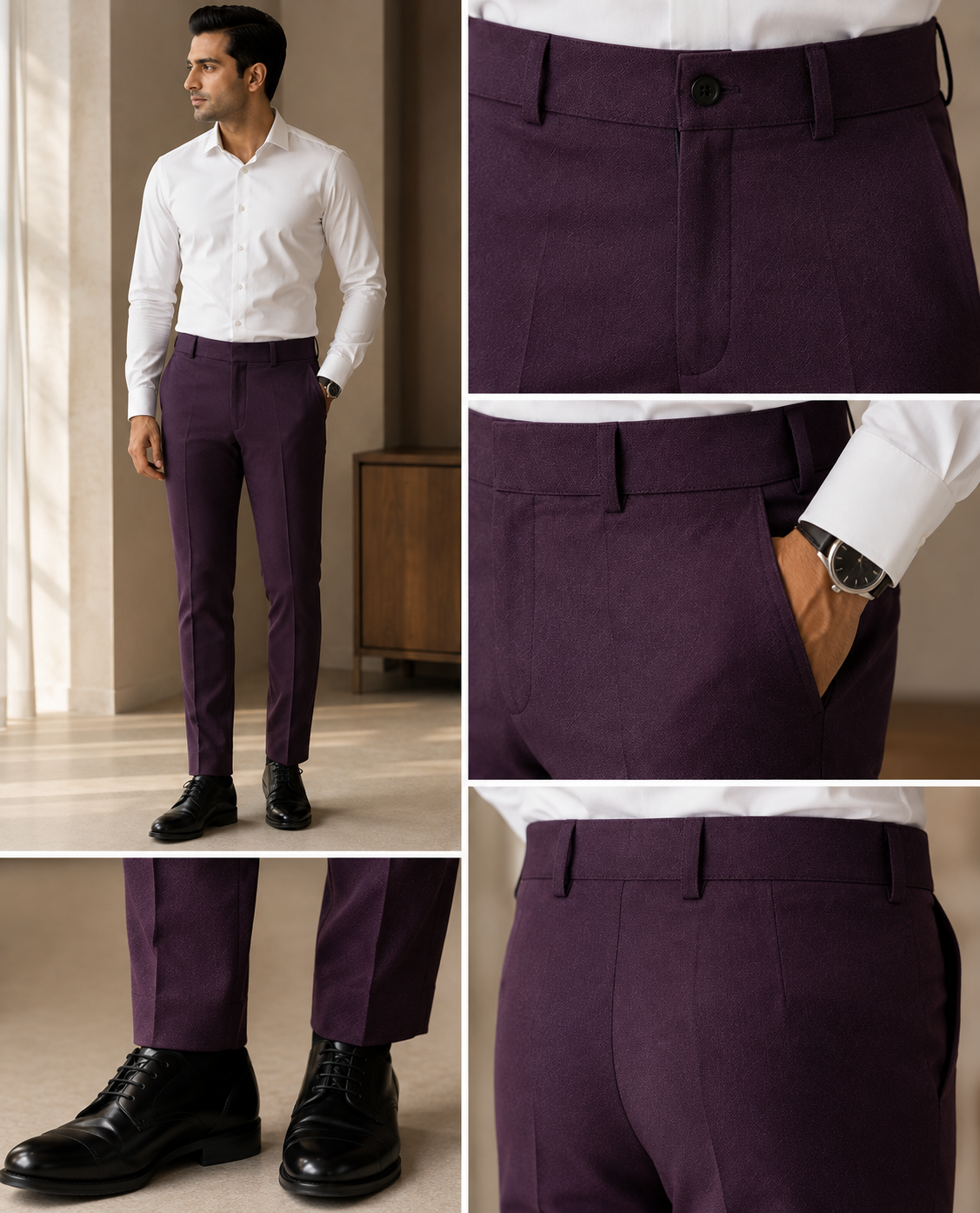 AKAZ Suprimo Premium Twill Formal Trousers for Men | Smart Formal Pants