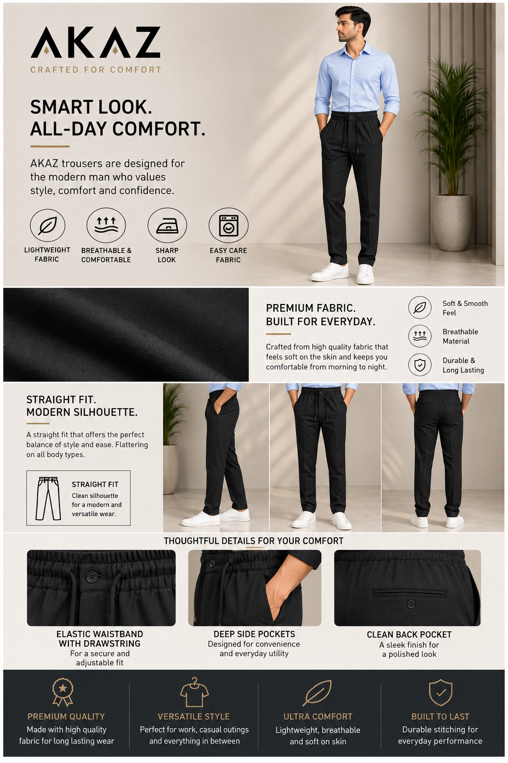Imported Linen Track-pant Pleated Drawstring Formal Trousers