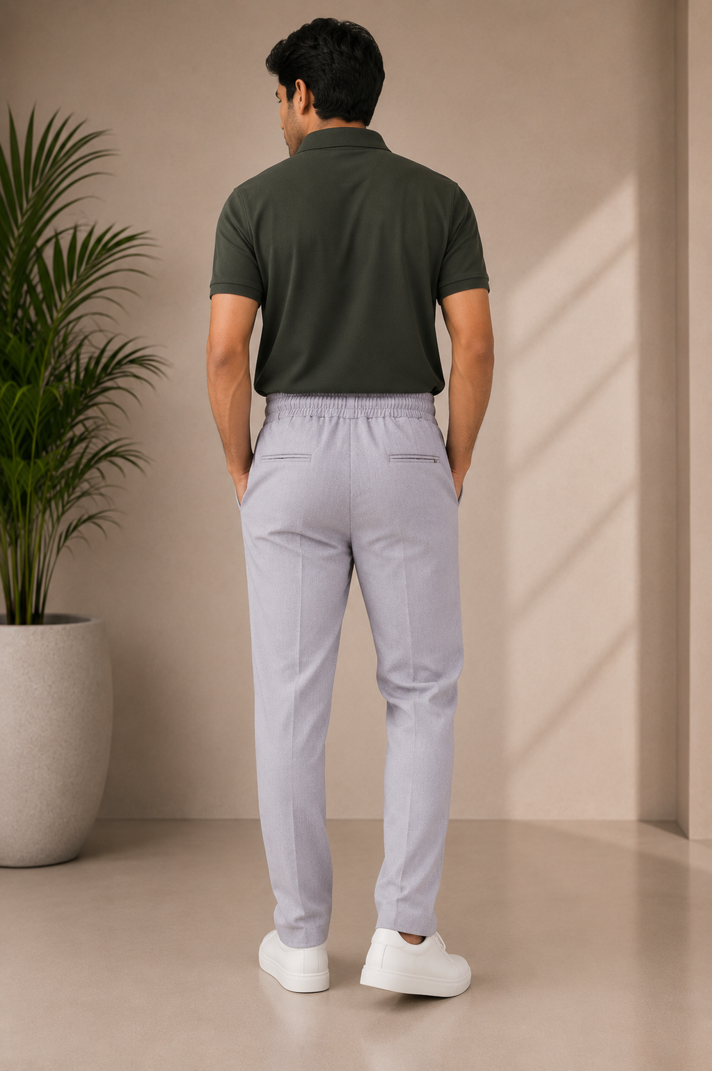 Imported Linen Track-pant Pleated Drawstring Formal Trousers