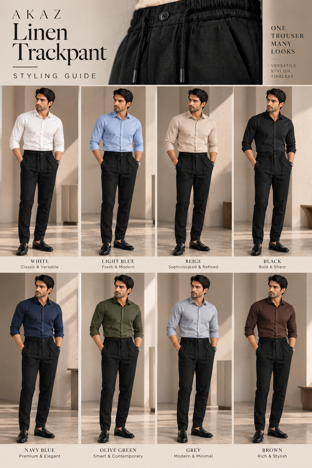 AKAZ Linen Trackpant – Men's Black Linen Trousers