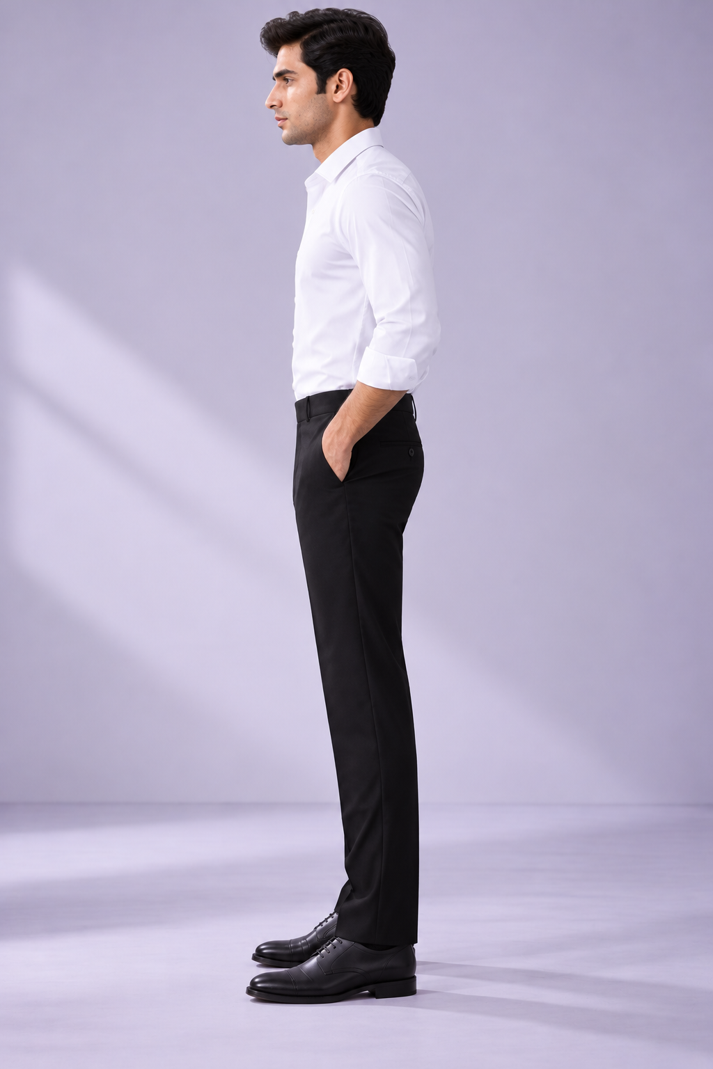 AKAZ Premium Black Linen Trousers for Men | Regular Fit Formal Pants