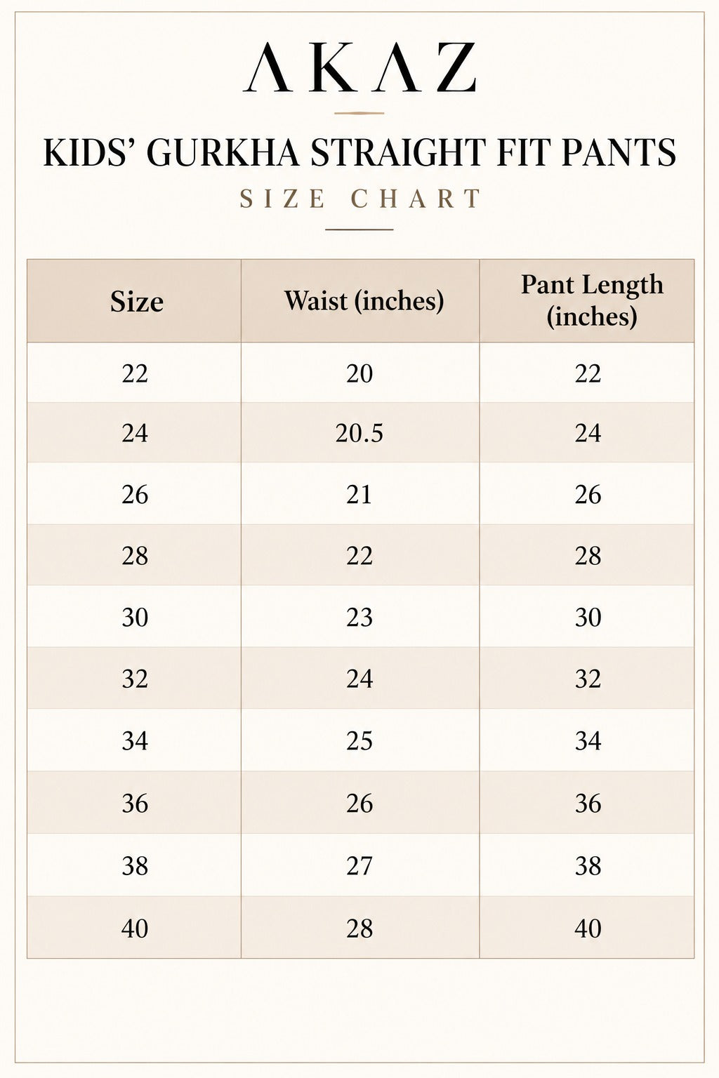 AKAZ Kids Rust Gurkha Straight Fit Pants for Boys