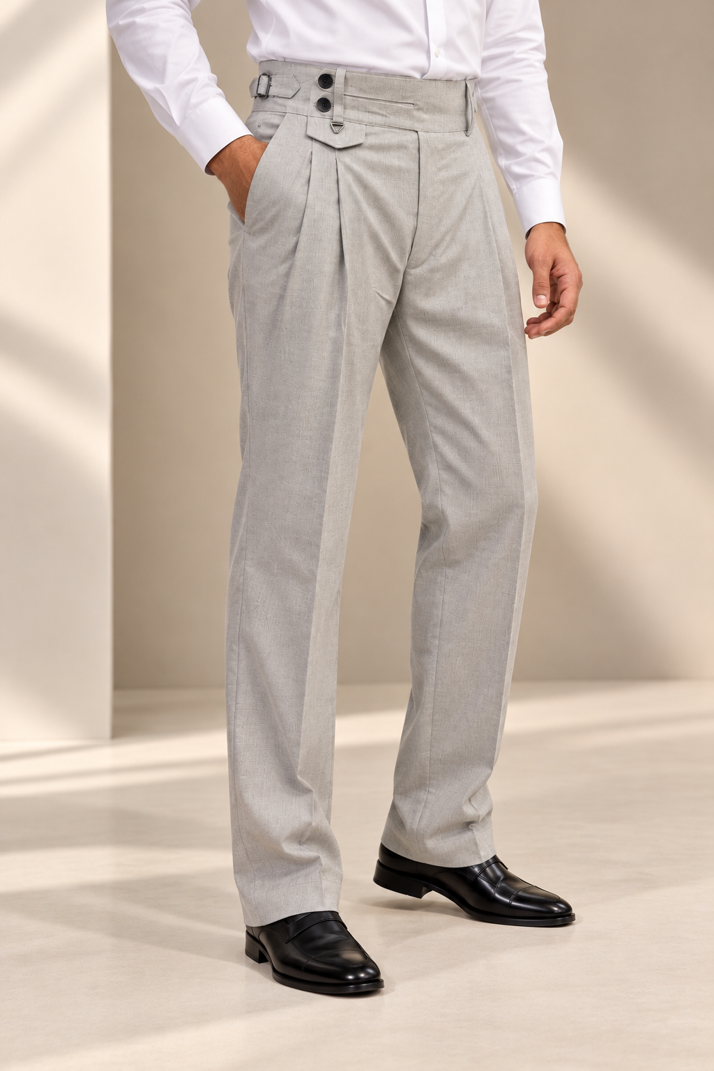 AKAZ FLANNEL Men's Cotton Blend Formal Trousers – Tailored Fit | Premium Formal Pants
