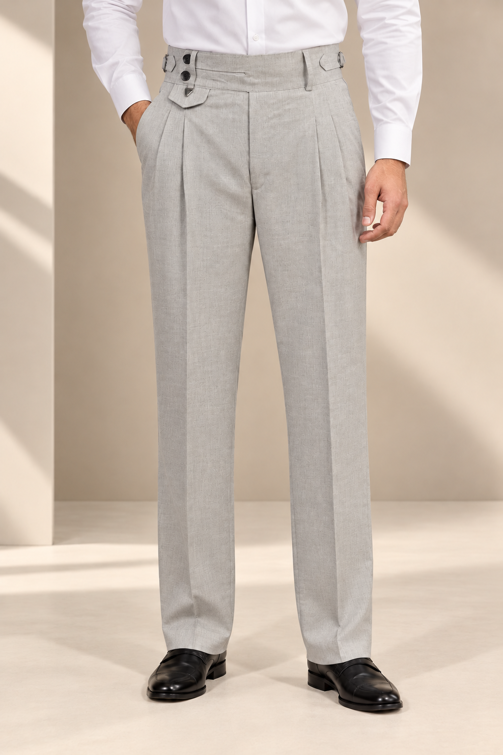 AKAZ FLANNEL Men's Cotton Blend Formal Trousers – Tailored Fit | Premium Formal Pants