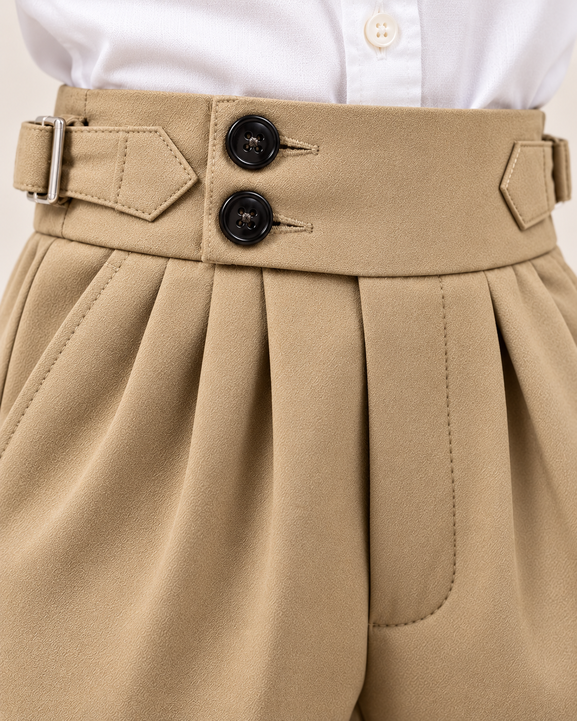 AKAZ Kids Beige Gurkha Straight Fit Pants for Boys