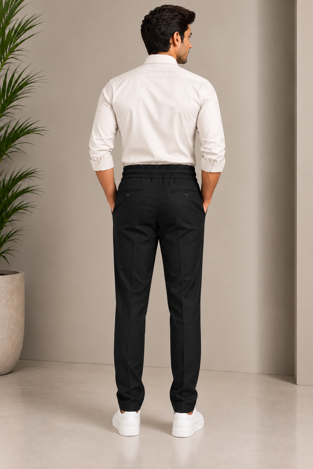 AKAZ Linen Trackpant – Men's Black Linen Trousers