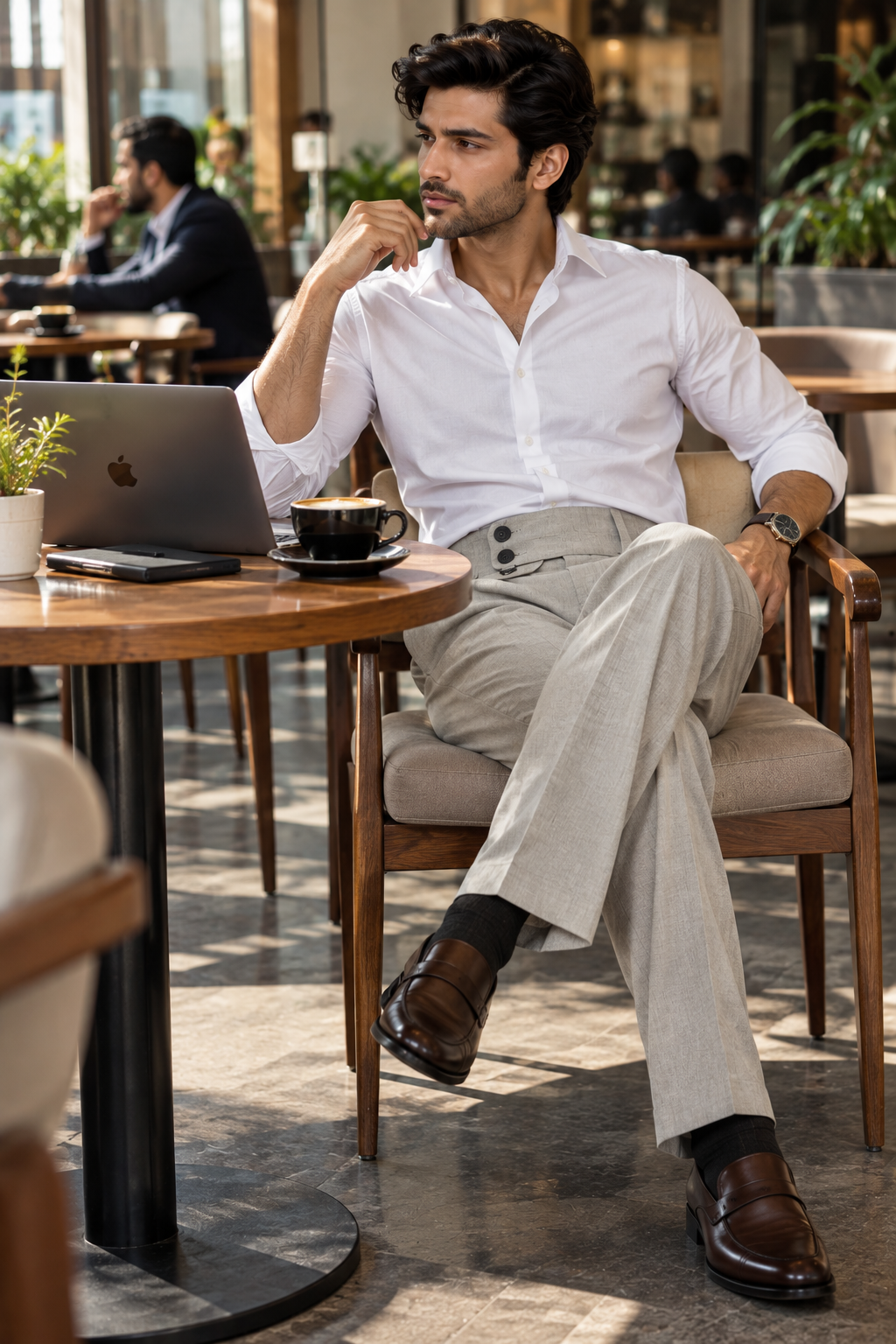 AKAZ FLANNEL Men's Cotton Blend Formal Trousers – Tailored Fit | Premium Formal Pants