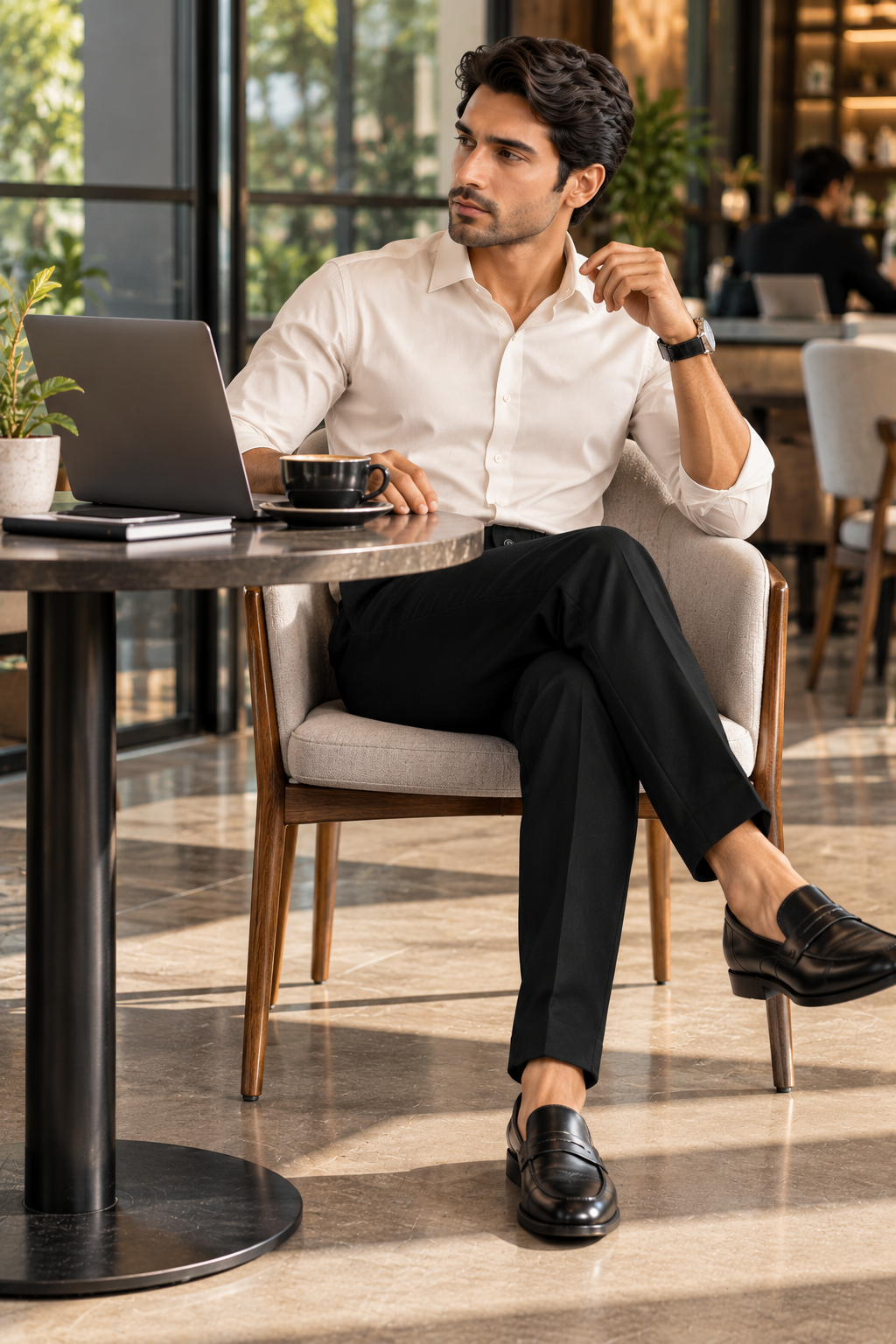 AKAZ Linen Trackpant – Men's Black Linen Trousers