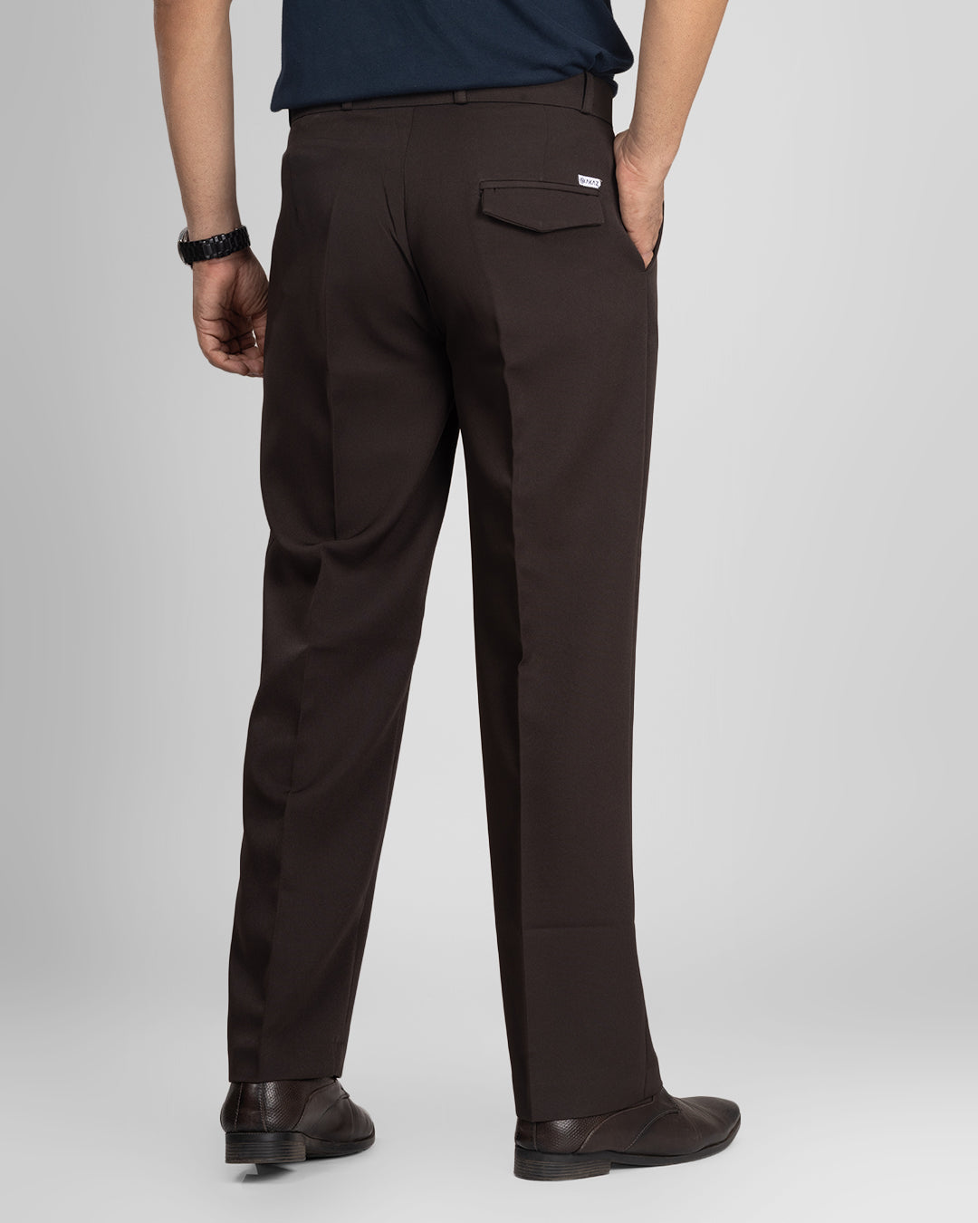 AKAZ Men's Coffee Brown Baggy Straight Fit Pants | Relaxed Casual Trousers for Men