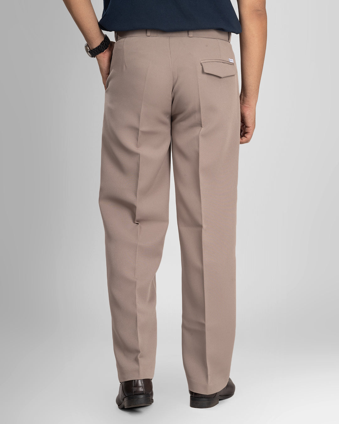 AKAZ Men's Light Coffee Baggy Straight Fit Pants | Relaxed Fit Casual Trousers
