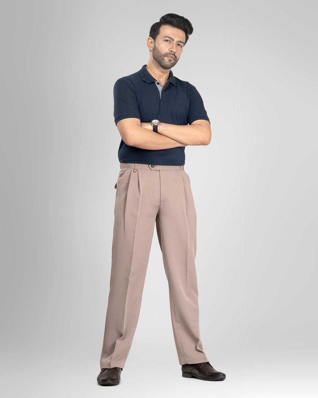 AKAZ Baggy Straight Fit Pants for Men | Relaxed Straight-Leg Trousers