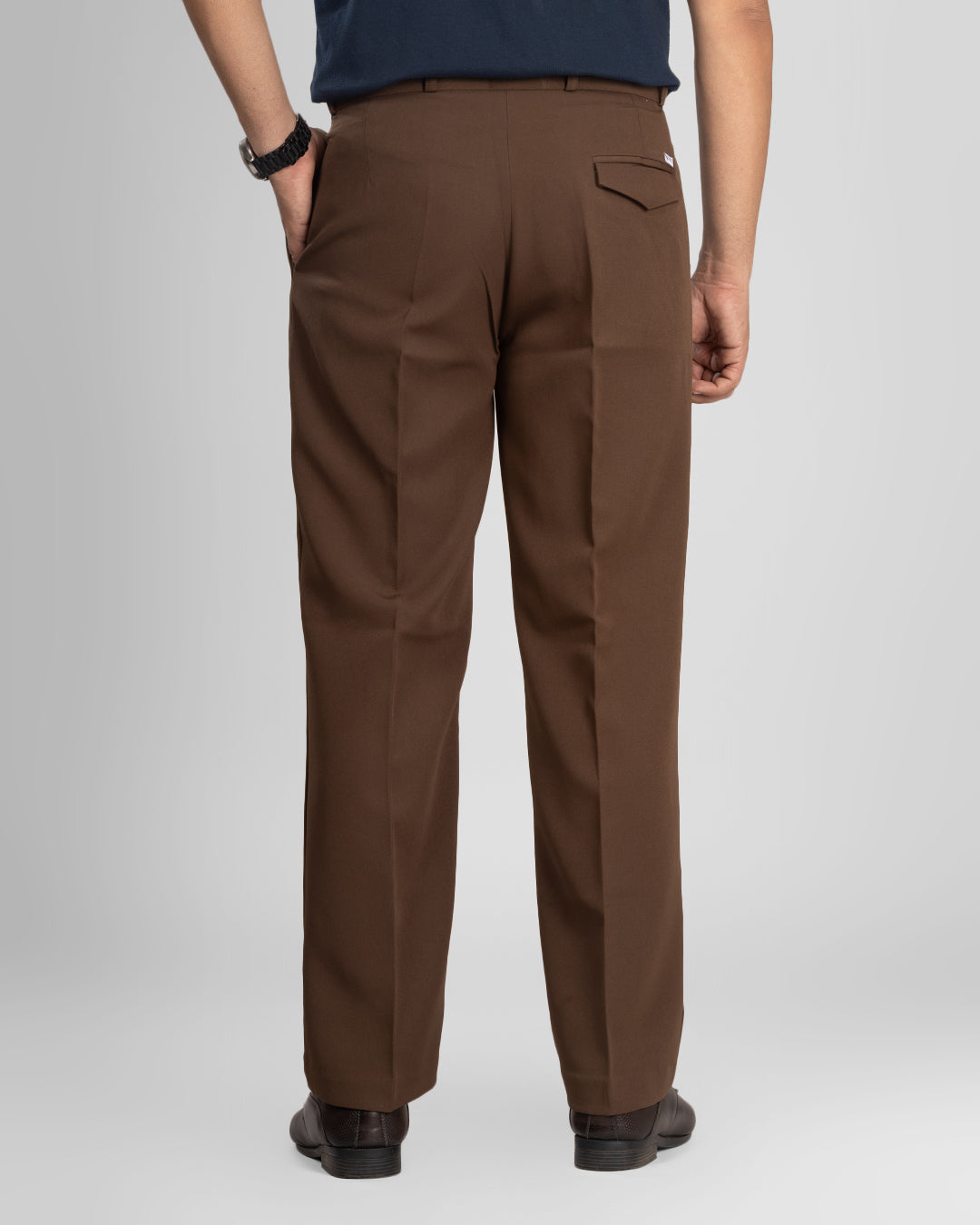 AKAZ Men's Rust Loose Fit Trousers | Straight Leg Baggy Casual Pants for Men