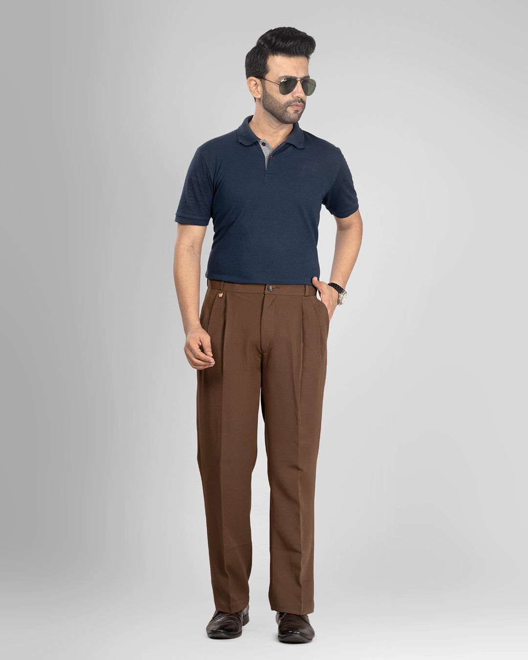 AKAZ Baggy Straight Fit Pants for Men | Relaxed Straight-Leg Trousers