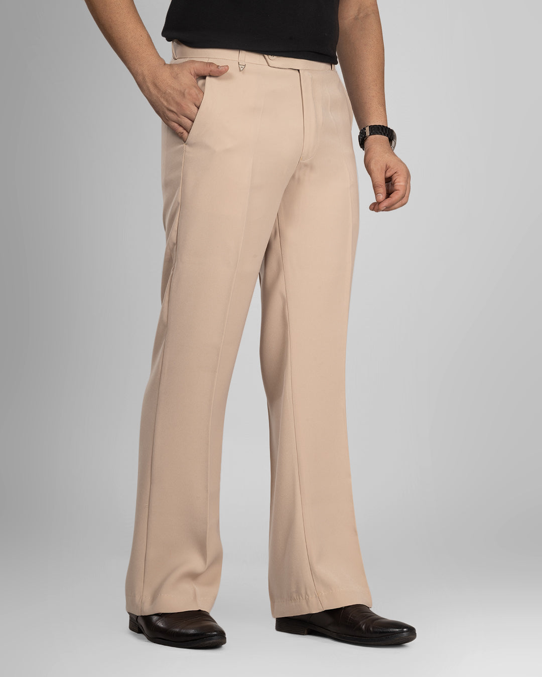 Premium Fawn Bootcut Trousers for Men | Wedding & Formal Pants