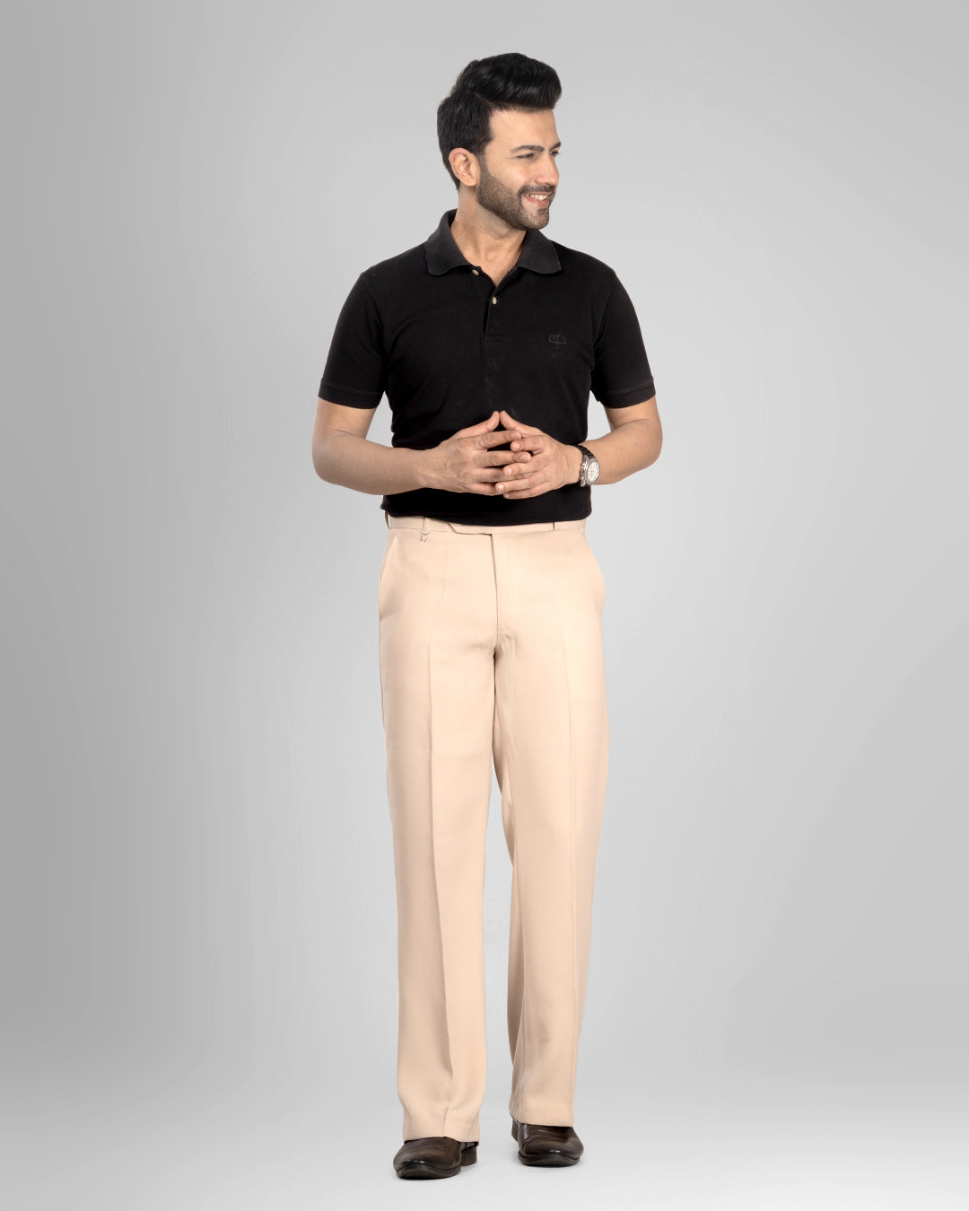 Premium Fawn Bootcut Trousers for Men | Wedding & Formal Pants