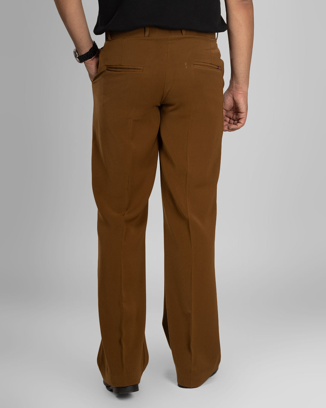 Premium Rust Stretch Bootcut Formal Pants for Men