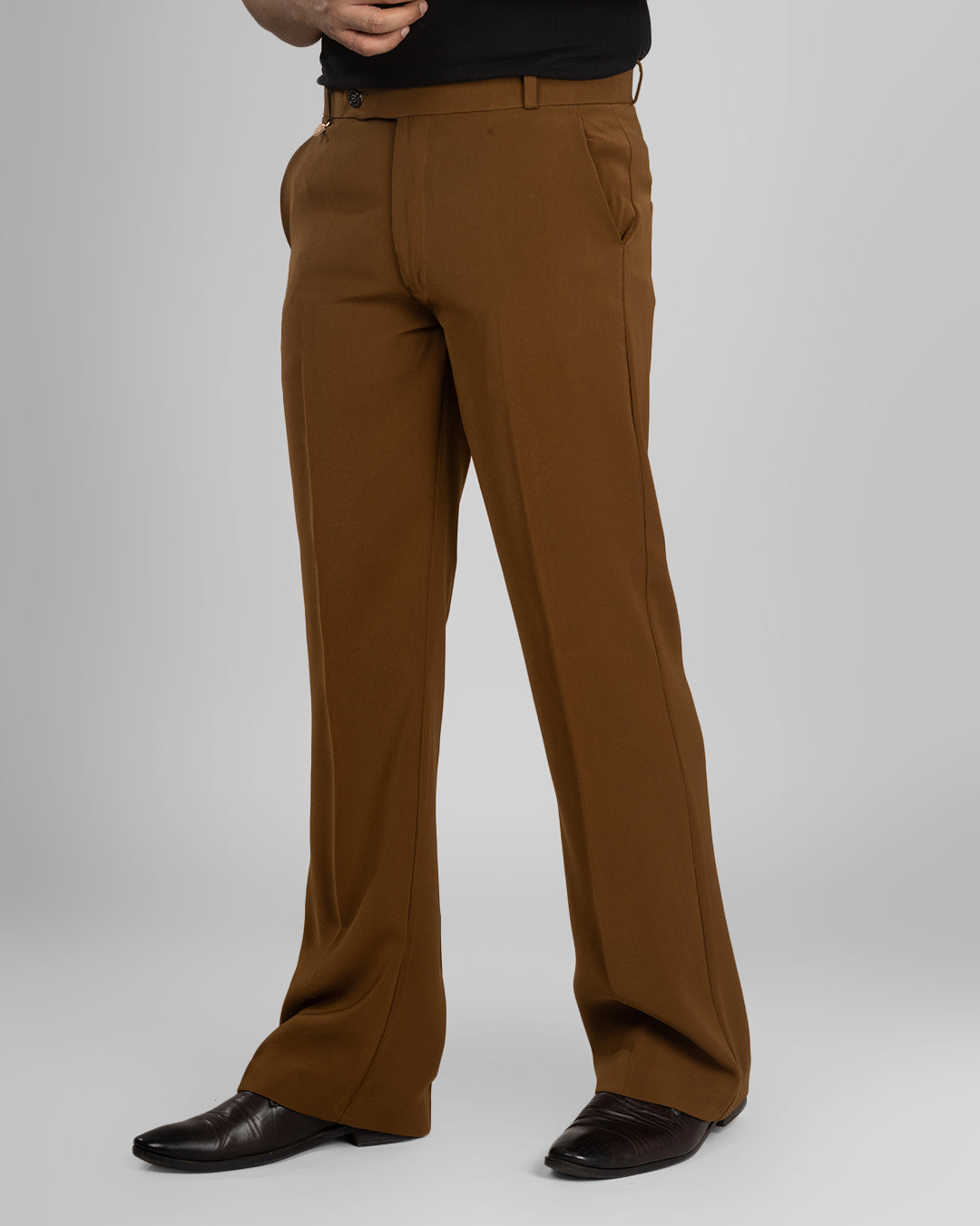 Premium Rust Stretch Bootcut Formal Pants for Men