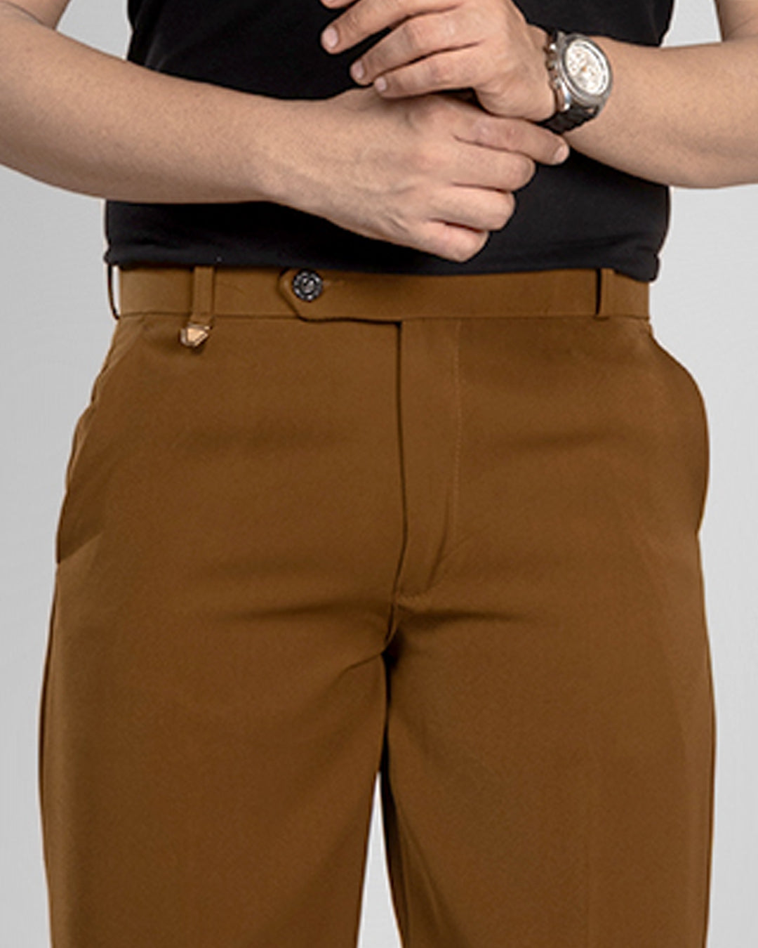 Premium Rust Stretch Bootcut Formal Pants for Men