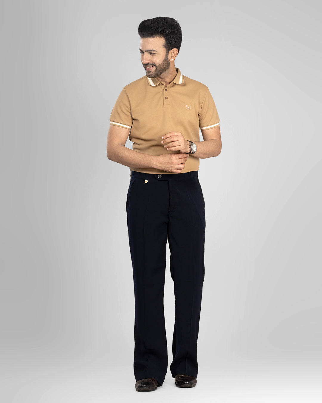 Premium Navy Formal Pants for Men | Bootcut Fit