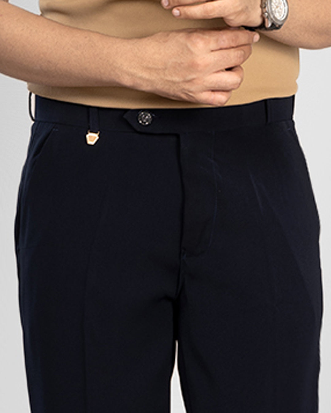 Premium Navy Formal Pants for Men | Bootcut Fit
