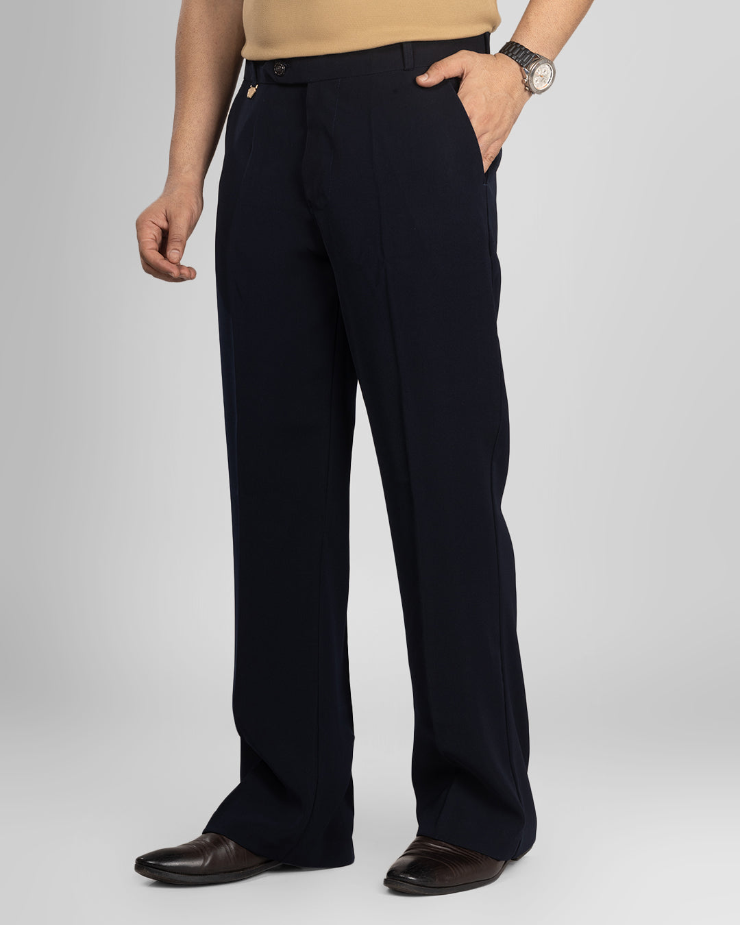 Premium Navy Formal Pants for Men | Bootcut Fit