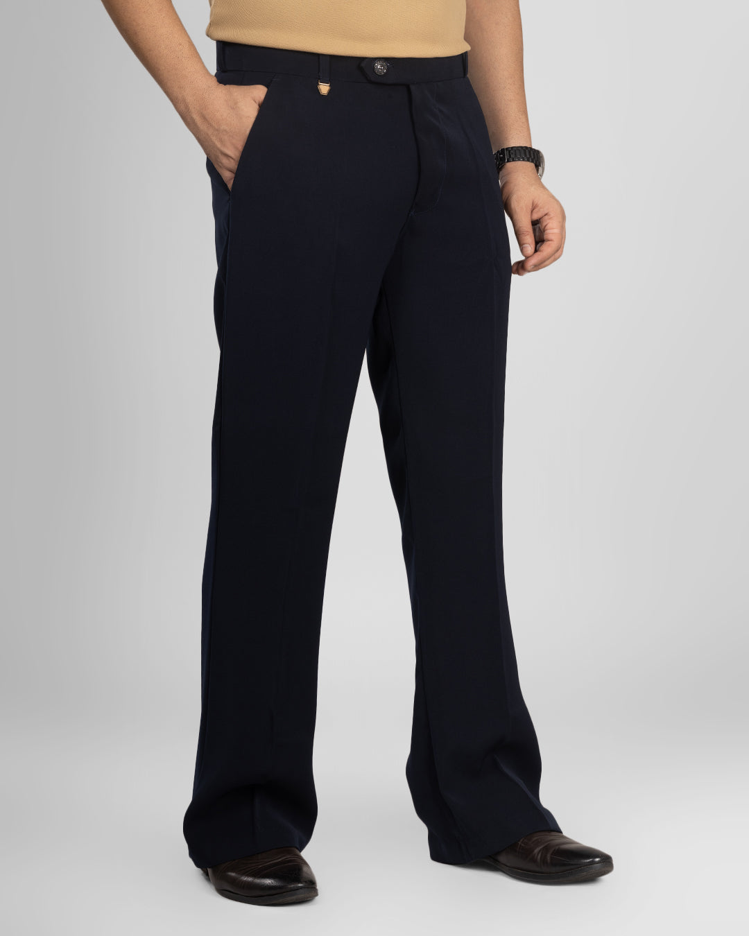 Premium Navy Formal Pants for Men | Bootcut Fit