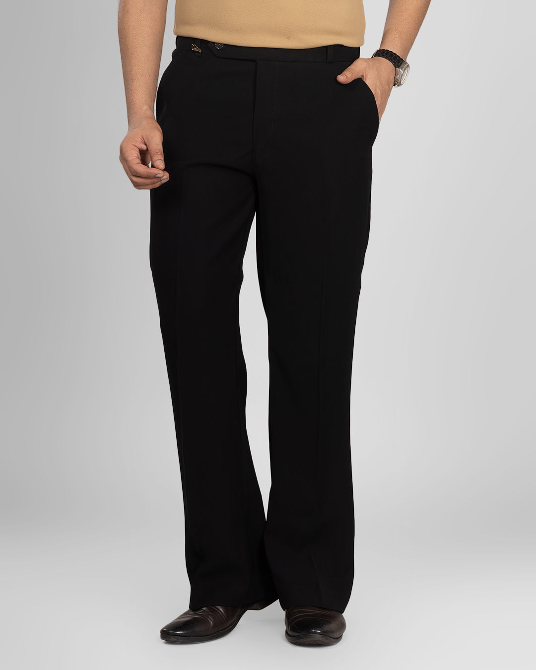 Premium Black Bootcut Trouser | Stretch Comfort Formal Pant
