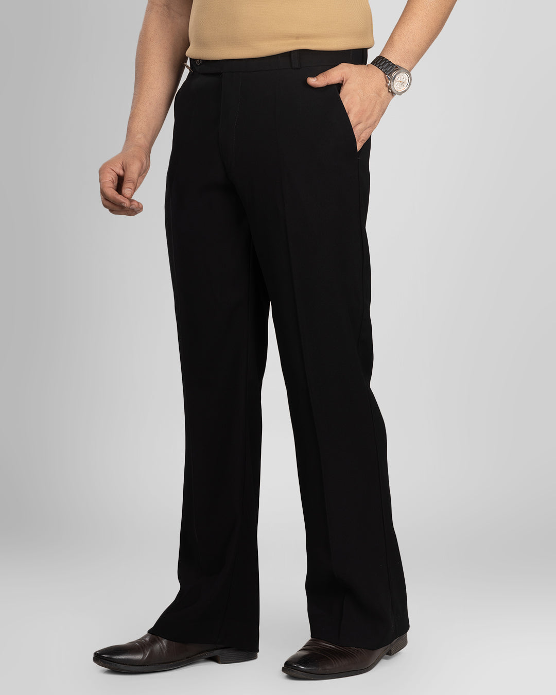 Premium Black Bootcut Trouser | Stretch Comfort Formal Pant