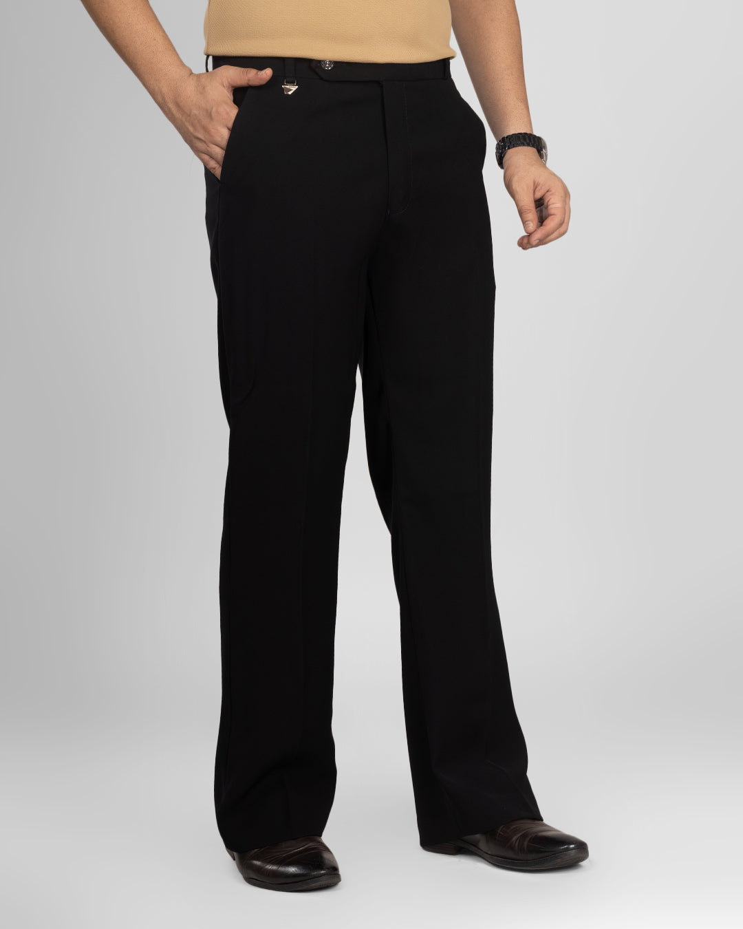 Premium Black Bootcut Trouser | Stretch Comfort Formal Pant