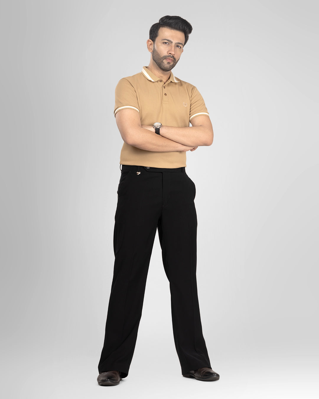 Premium Black Bootcut Trouser | Stretch Comfort Formal Pant