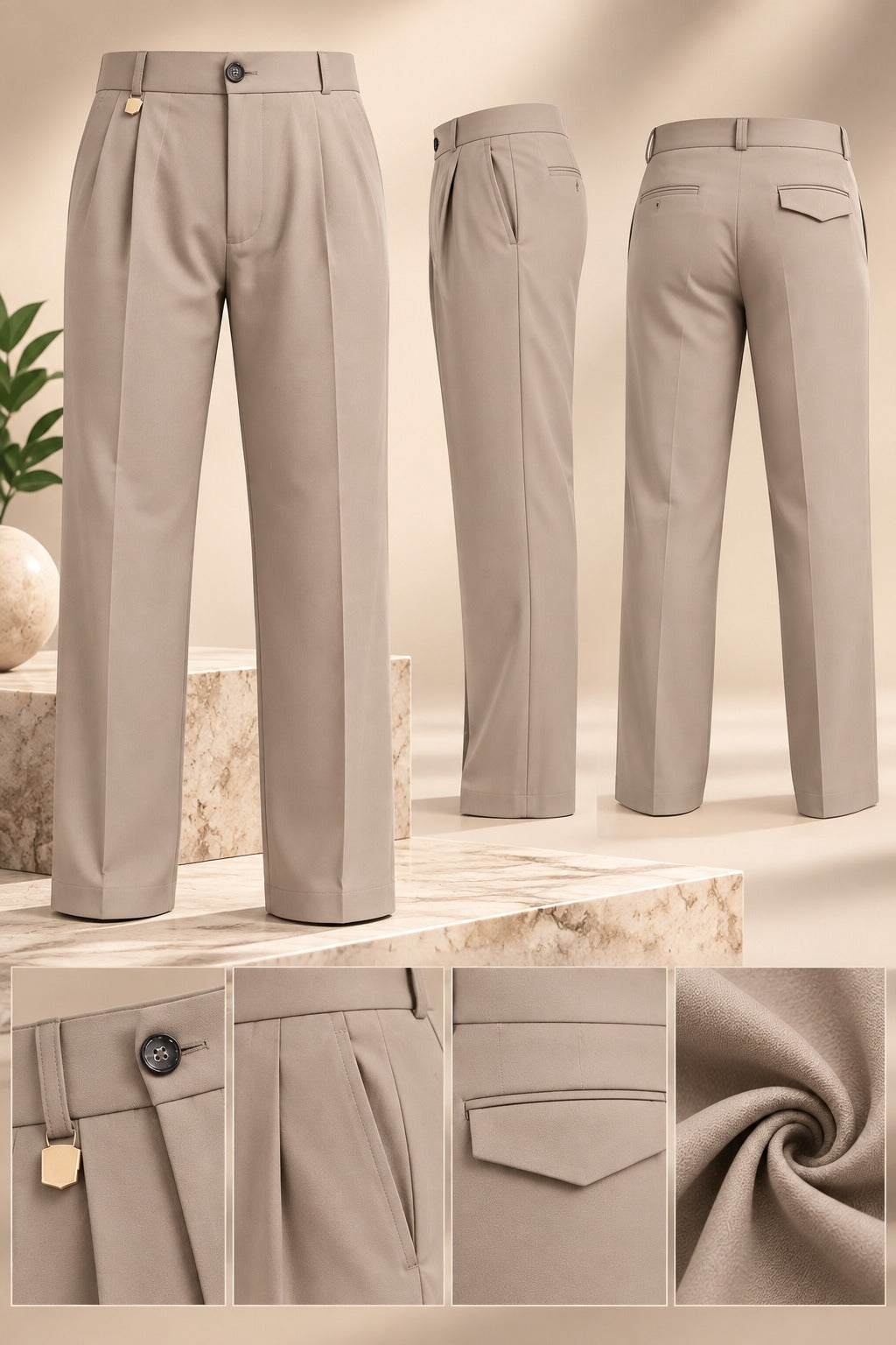 AKAZ Baggy Straight Fit Pants for Men | Relaxed Straight-Leg Trousers