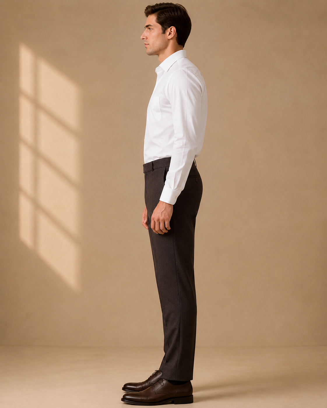 AKAZ COSTA Men's Coffee Brown Trousers | Premium Dress Pants for Modern Men