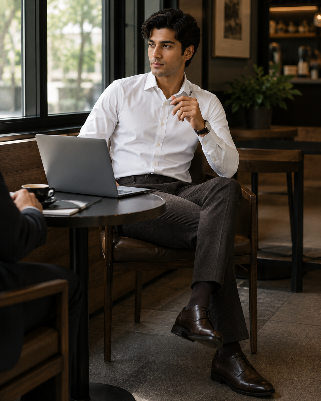 AKAZ COSTA Men's Coffee Brown Trousers | Premium Dress Pants for Modern Men