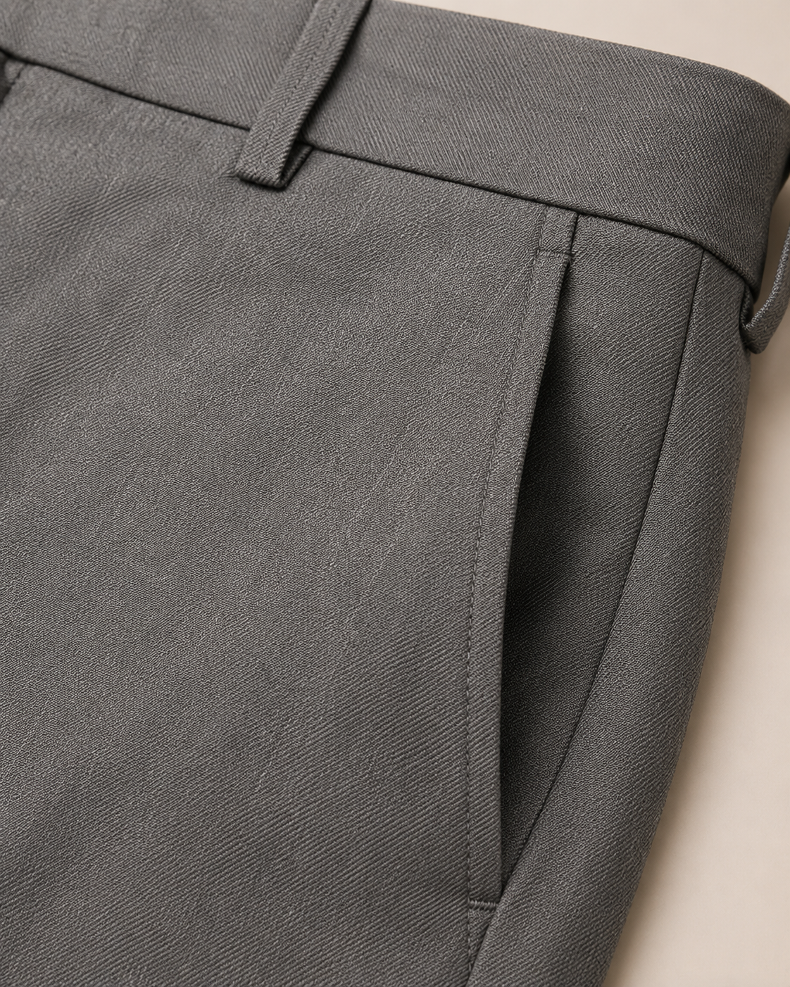 AKAZ COSTA Men's Grey Formal Trousers | Tailored Fit Dress Pants for Office & Business