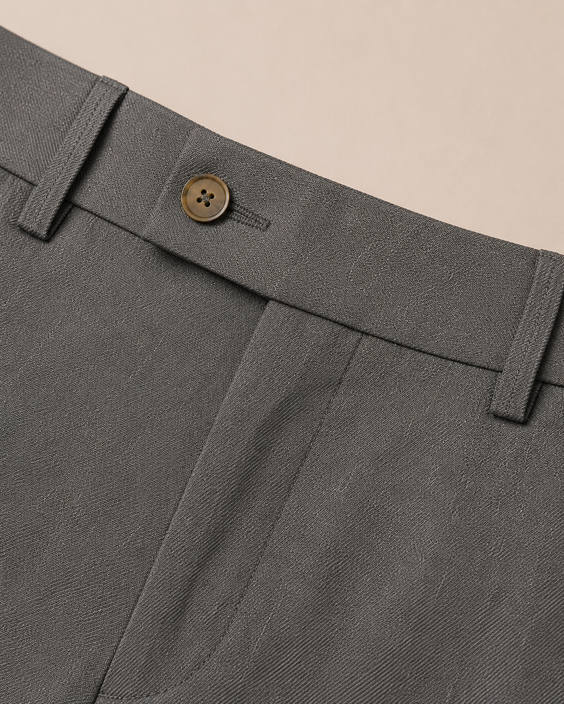 AKAZ COSTA Men's Grey Formal Trousers | Tailored Fit Dress Pants for Office & Business