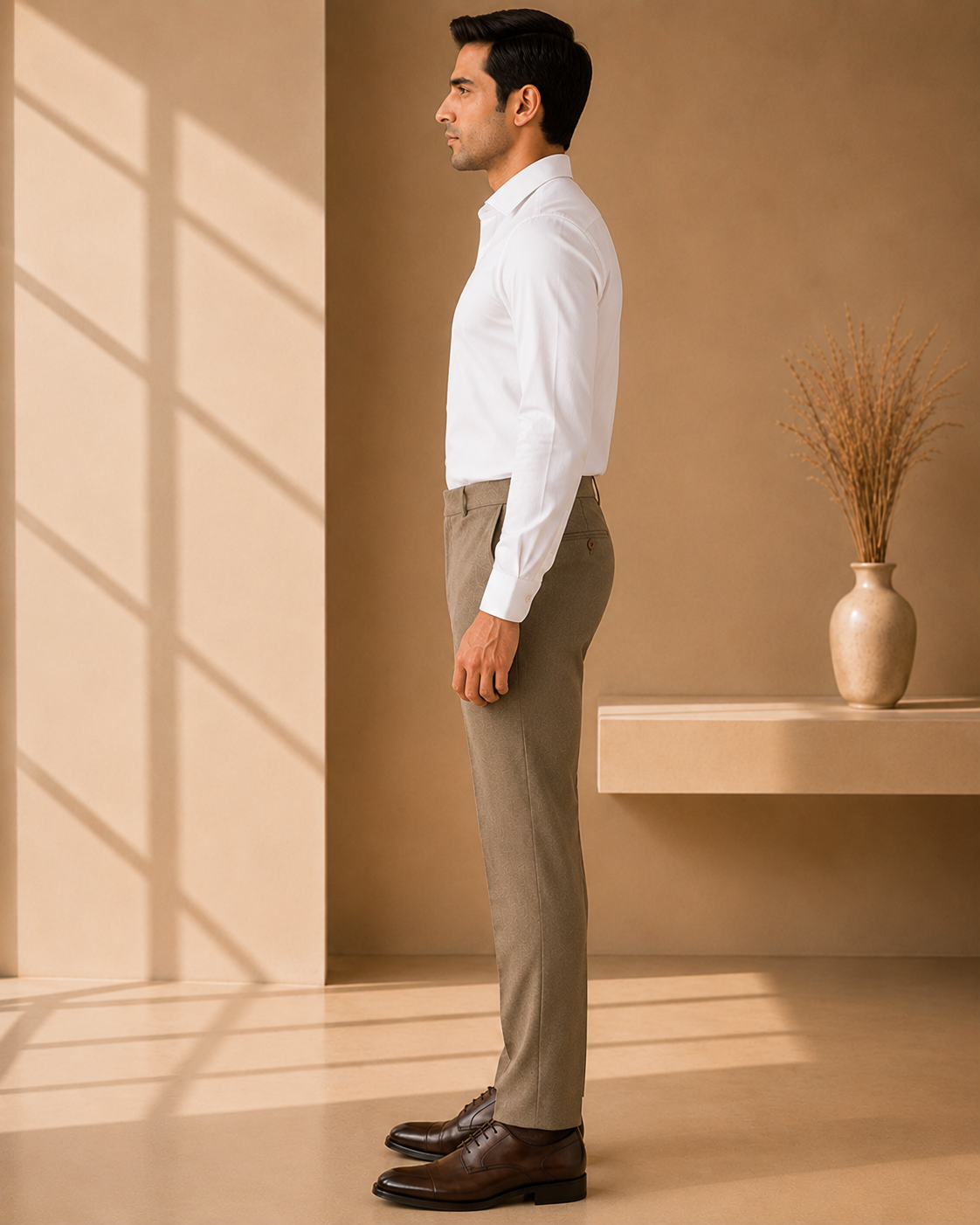AKAZ COSTA Men's Khaki Trousers | Premium Smart Casual & Formal Pants for Men