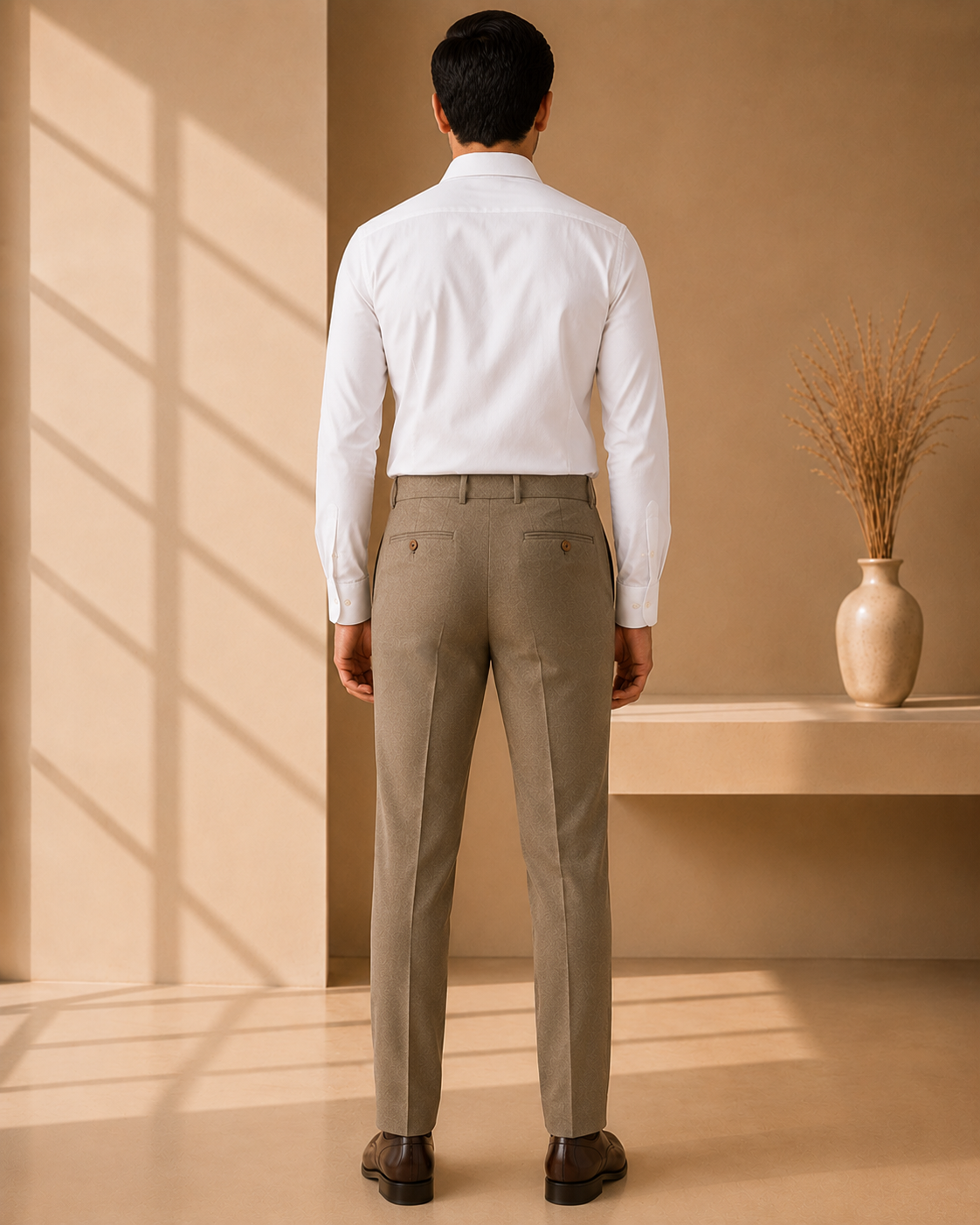 AKAZ COSTA Men's Khaki Trousers | Premium Smart Casual & Formal Pants for Men