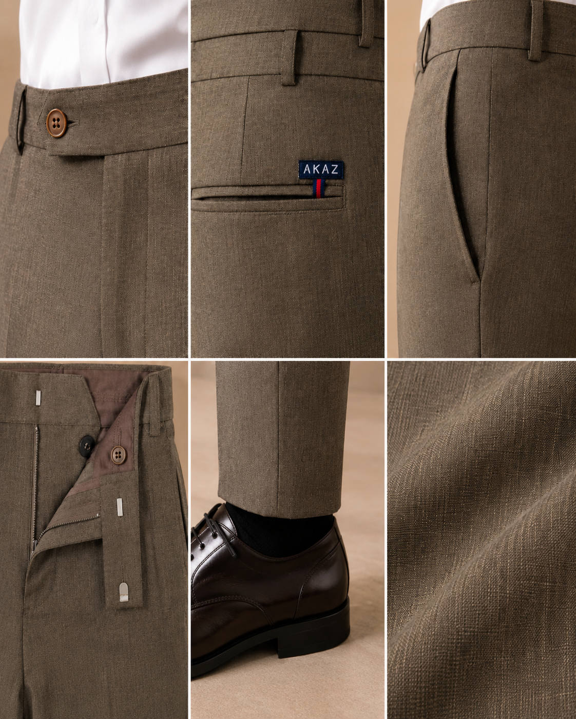 AKAZ FUJI Men's Premium Formal Trousers | Tailored Fit Pants