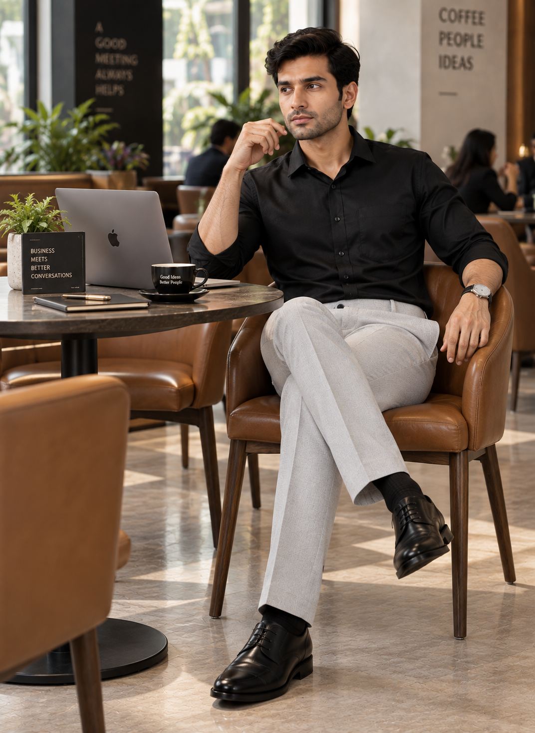 AKAZ MILAN Men's Regular Fit Trousers | Premium Formal Dress Pants for Modern Men